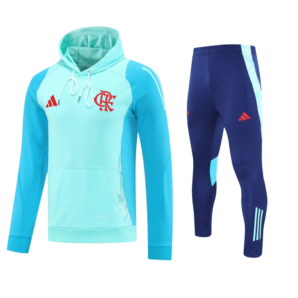 Flamengo Hoodie Sweatshirt + Pants Training Suit Light Blue 2025/26