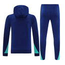 Mens Brazil Hoodie Sweatshirt + Pants Training Suit Navy 2025