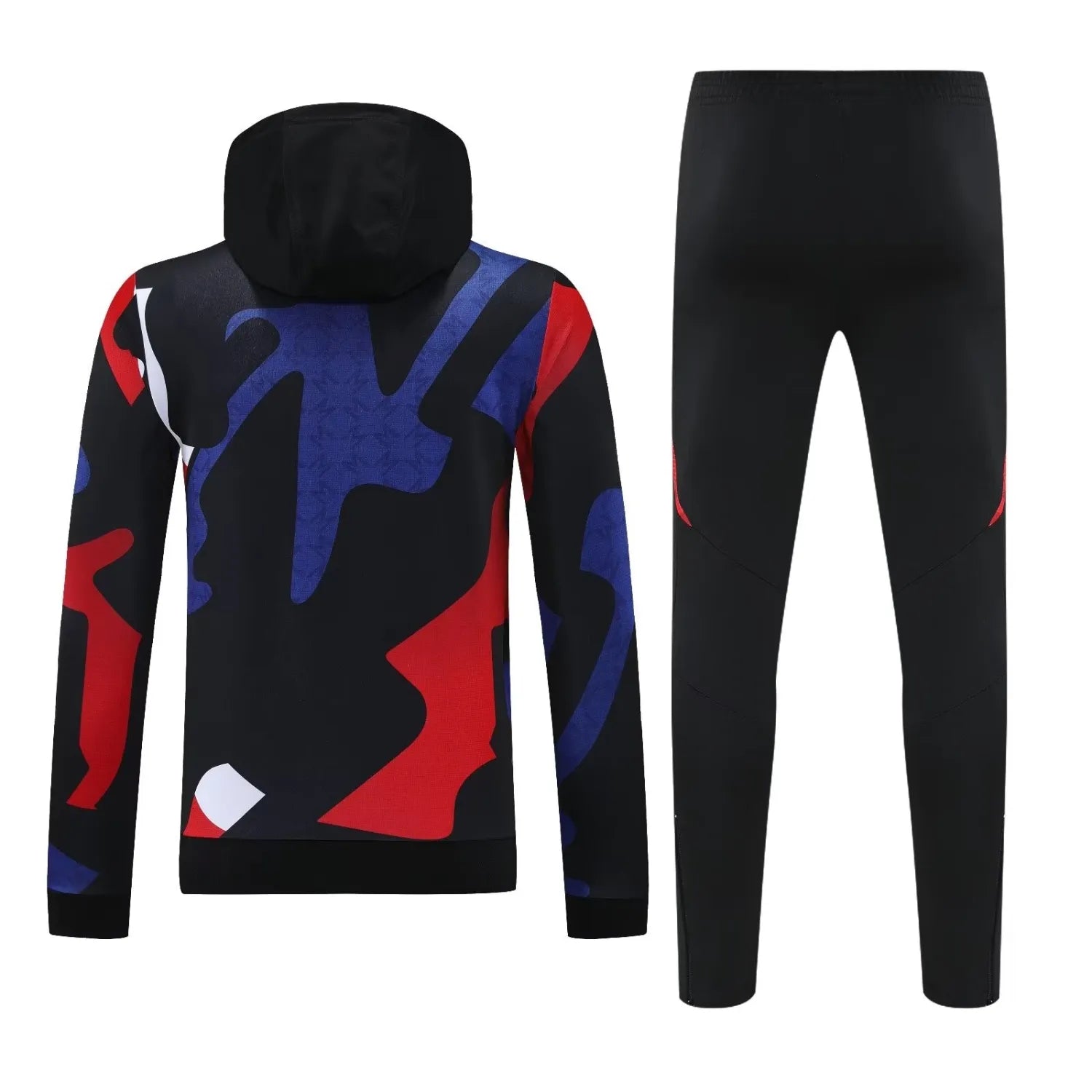 Mens Manchester United Hoodie Sweatshirt + Pants Training Suit Black II 2024/25