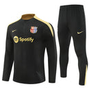 Mens Barcelona Training Suit Black - Gold 2024/25