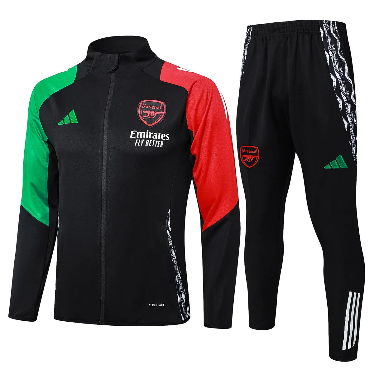 Mens Arsenal Jacket + Pants Training Suit Black 2024/25