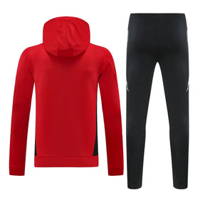 Mens Manchester United Hoodie Sweatshirt + Pants Training Suit Red 2024/25