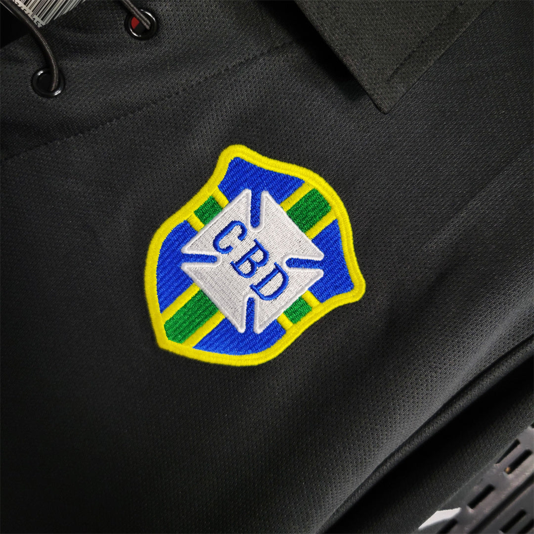 Brazil Retro Special Edition Black Long Sleeve 2004 Jersey