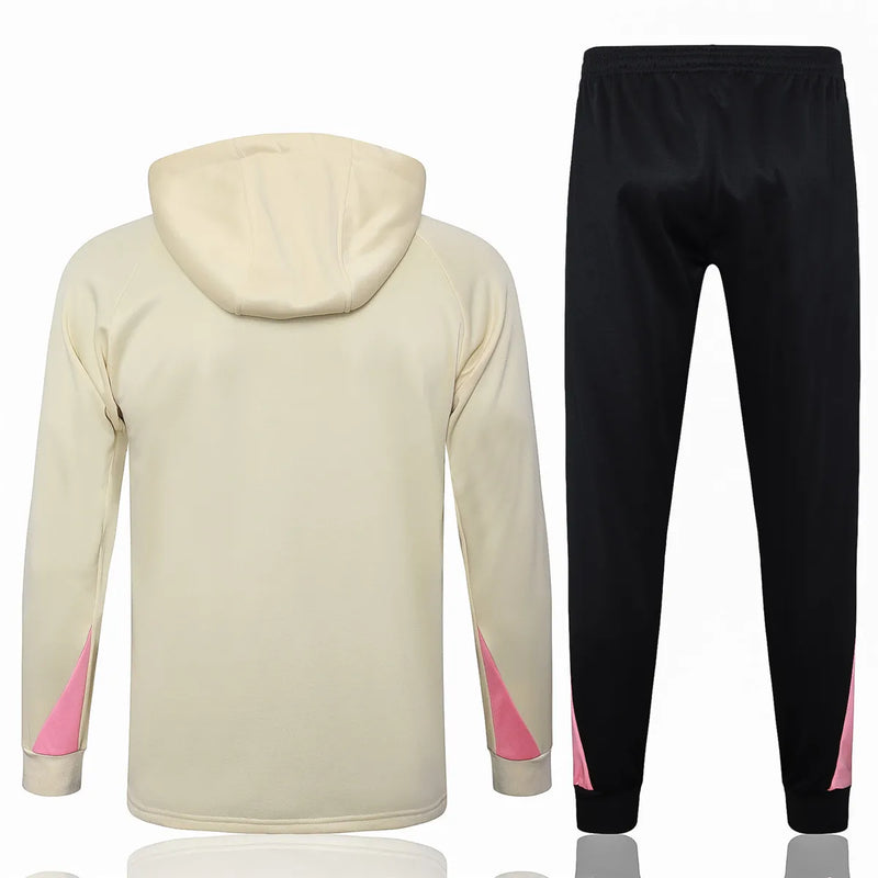 Mens PSG x Jordan Hoodie Sweatshirt + Pants Training Suit Apricot 2024/25