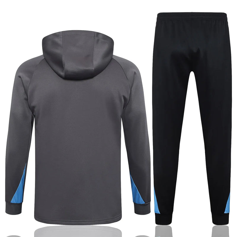 Mens Tottenham Hotspur Hoodie Sweatshirt + Pants Training Suit Dark Grey 2024/25