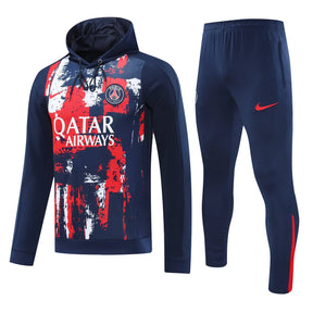 Mens PSG Hoodie Sweatshirt + Pants Training Suit Royal Patterns 2024/25