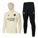 Mens PSG x Jordan Hoodie Sweatshirt + Pants Training Suit Apricot 2024/25