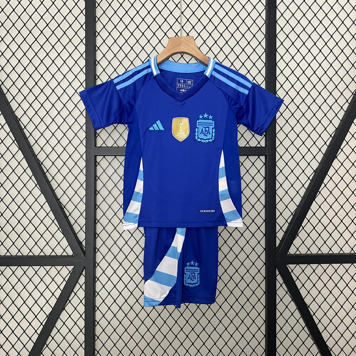 Argentina Away Kids Kit 2024 - Patch Fifa World Champions 2022
