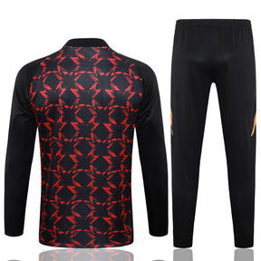 Mens Manchester United Training Suit Black - Red 2024/25