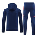 Mens Manchester United Hoodie Sweatshirt + Pants Training Suit Navy 2024/25