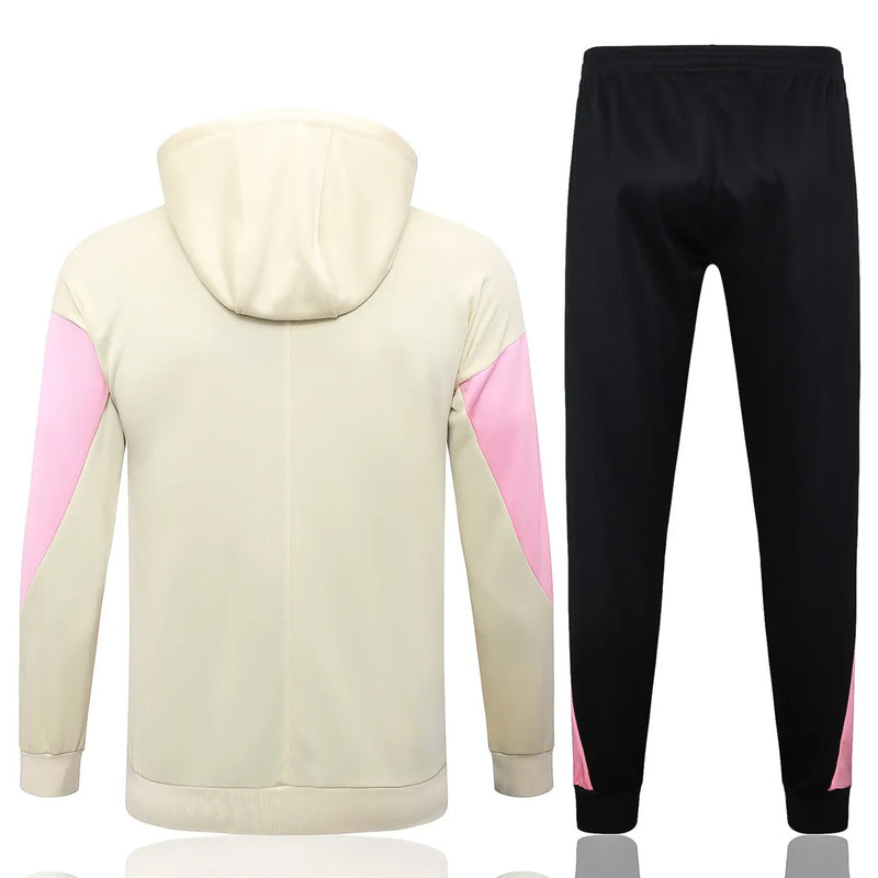 Mens PSG x Jordan Hoodie Jacket + Pants Training Suit Apricot 2024/25