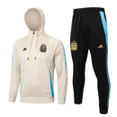 Mens Argentina Hoodie Sweatshirt + Pants Training Suit Cream 2024