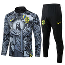 Mens Brazil Training Suit Black Jesus 2024