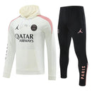 Mens PSG Hoodie Sweatshirt + Pants Training Suit Cream 2024/25