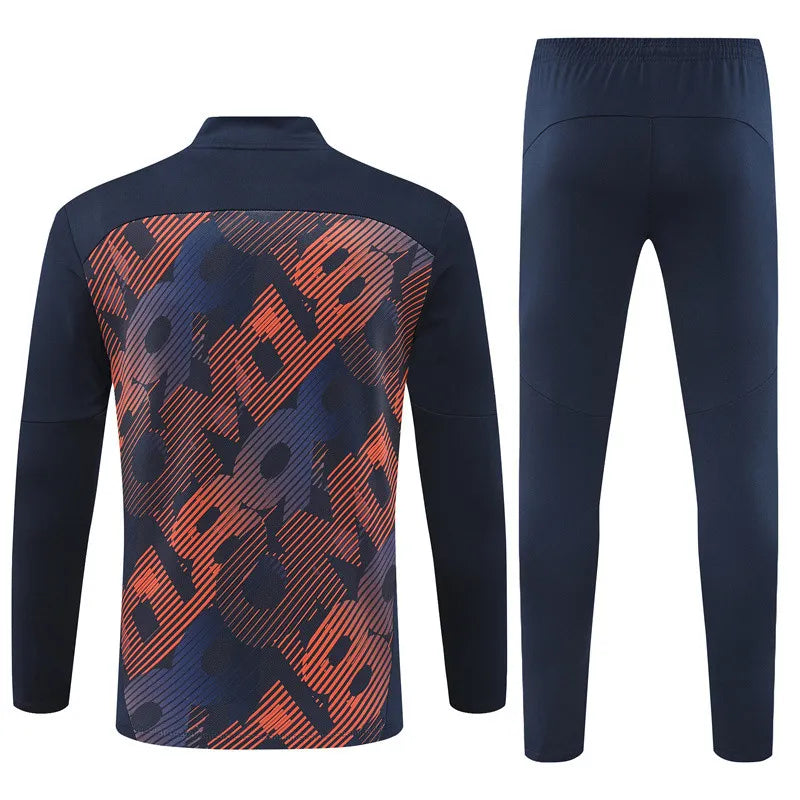 Mens Olympique Marseille Training Suit Orange - Royal 2024/25