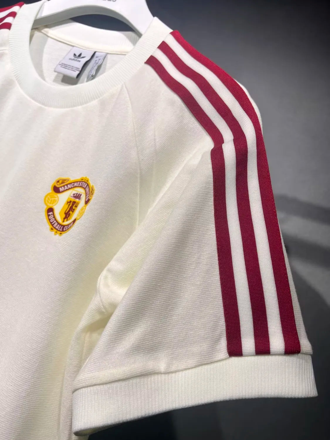 Mens Manchester United Jersey 3 Stripes Pure Cotton White Shirt 2024/25 - Match