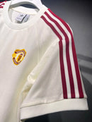 Mens Manchester United Jersey 3 Stripes Pure Cotton White Shirt 2024/25 - Match