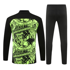 Mens Manchester City Training Suit Green - Black 2024/25
