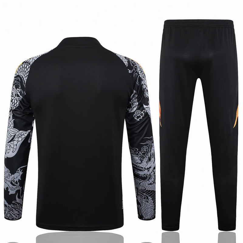 Mens Real Madrid Training Suit Black Dragon 2024/25