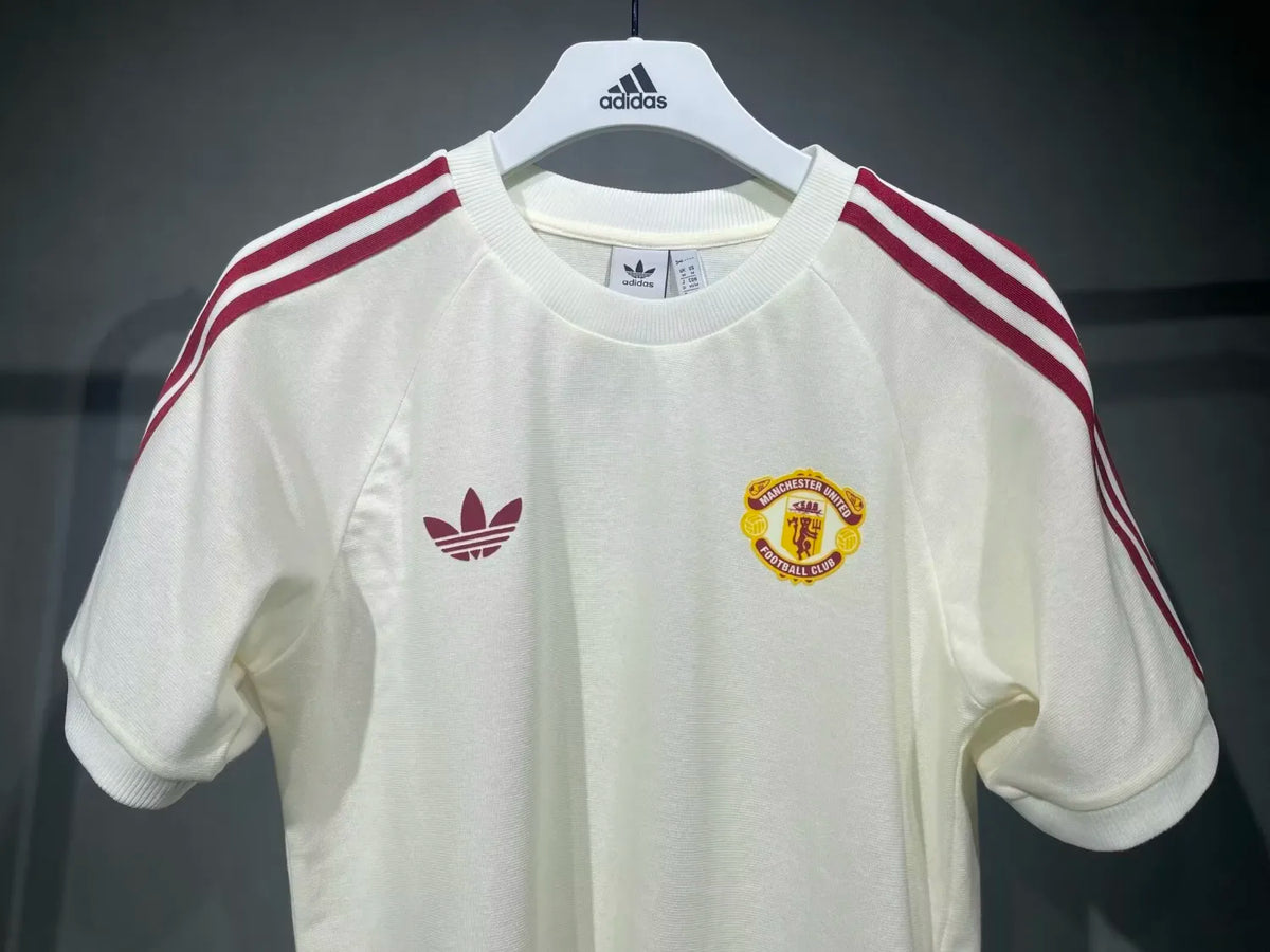 Mens Manchester United Jersey 3 Stripes Pure Cotton White Shirt 2024/25 - Match