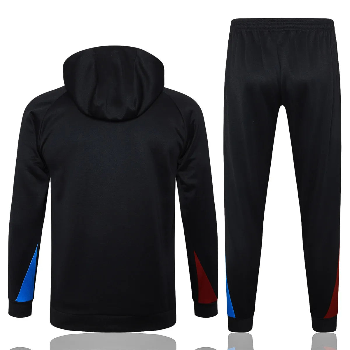 Mens Barcelona Hoodie Sweatshirt + Pants Training Suit Black 2024/25