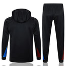 Mens Barcelona Hoodie Sweatshirt + Pants Training Suit Black 2024/25