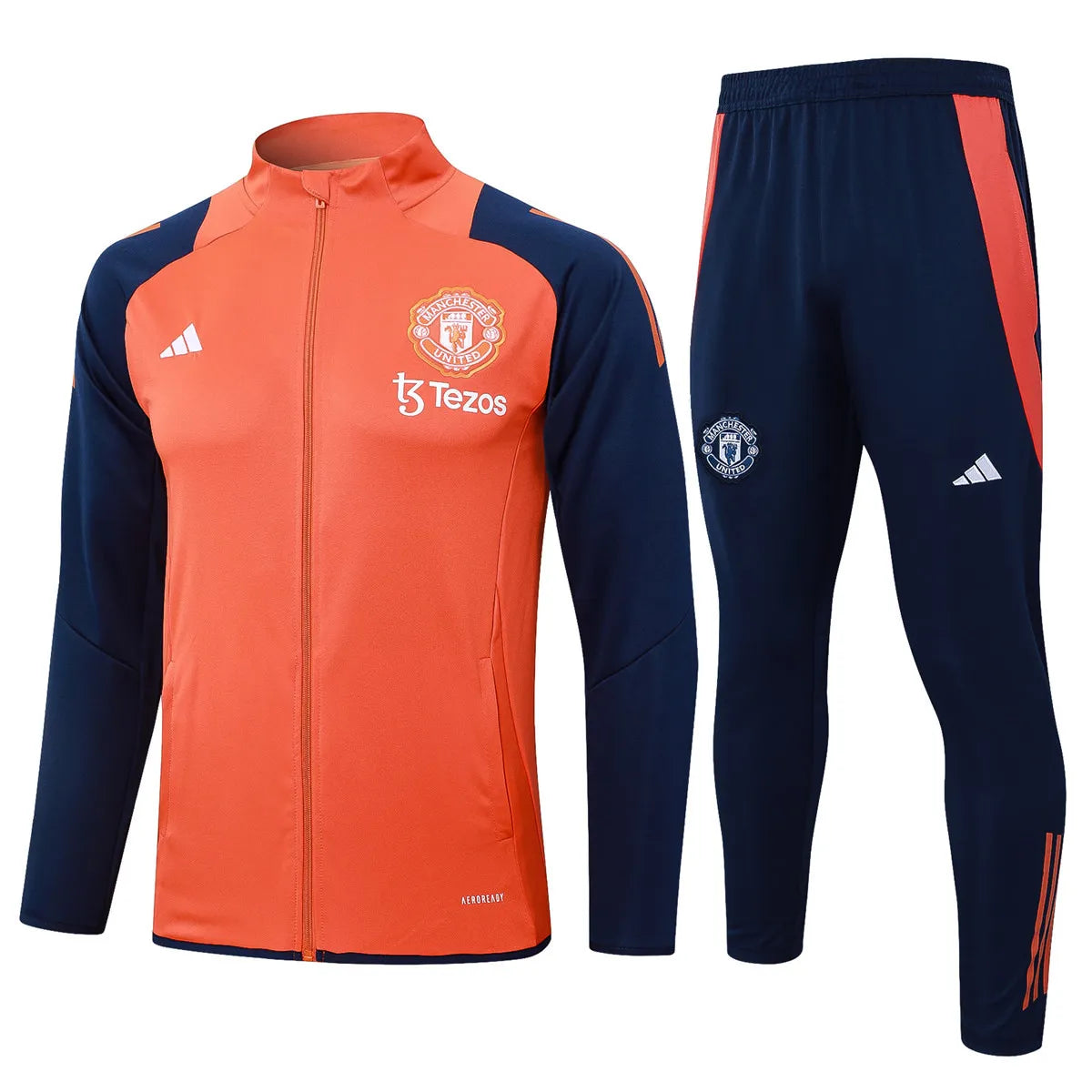Mens Manchester United Jacket + Pants Training Suit Orange 2024/25