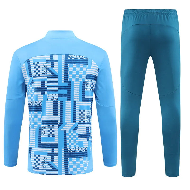 Mens Olympique Marseille Training Suit Blue Pattern 2024/25