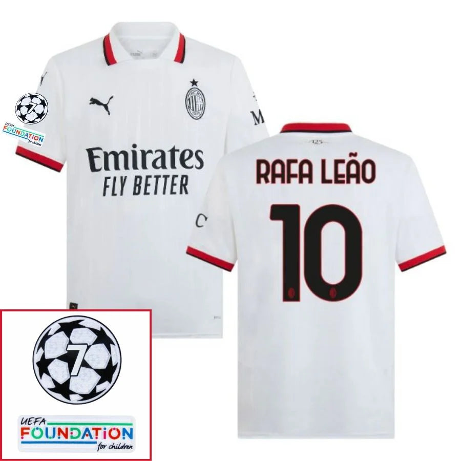 AC Milan 2024/25 II Away RAFAEL LEAO #10 - Patchs UCL UEFA  Foundation (Official Printing)