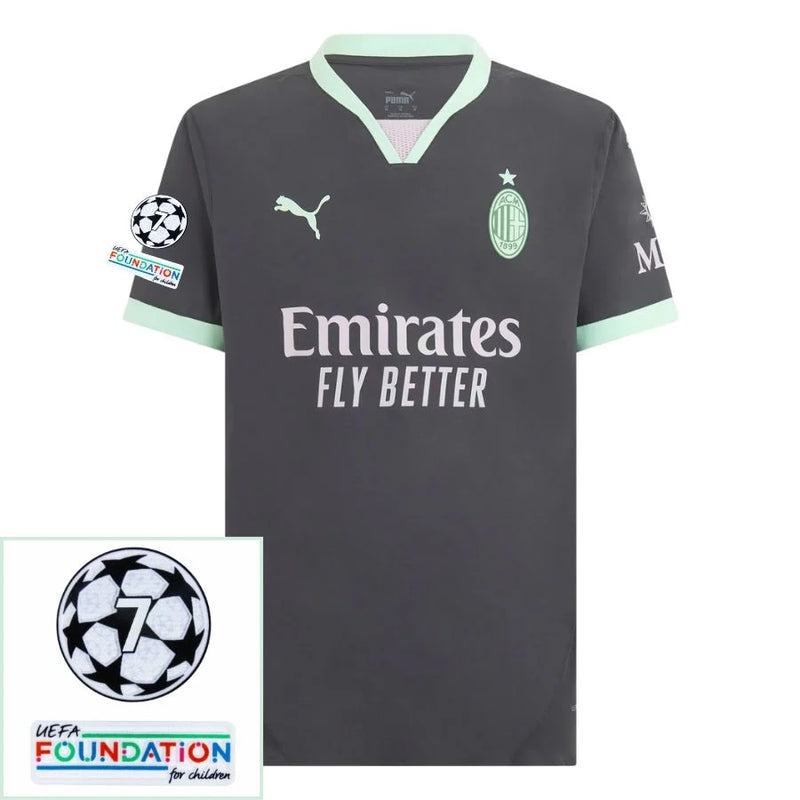 AC Milan 2024/25 III Third Fan Jersey  - Patchs UCL UEFA  Foundation (Official Printing)