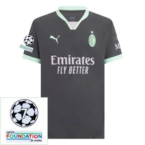 AC Milan 2024/25 III Third RAFAEL LEAO #10 - Patchs UCL UEFA  Foundation (Official Printing)