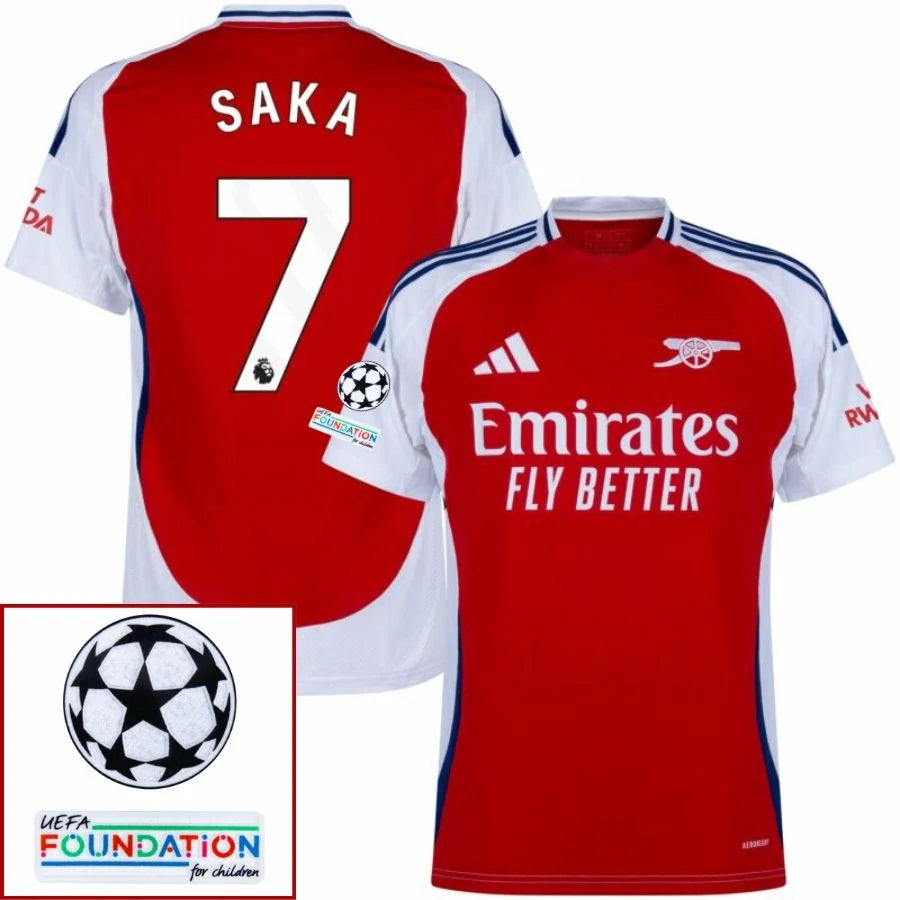 Arsenal 2024/25 I Home SAKA #7 - Patchs UCL UEFA  Foundation (Official Printing)