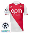 Monaco 2024/25 I Home Fan Jersey  - Patchs UCL UEFA  Foundation (Official Printing)