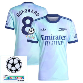 Arsenal 2024/25 III Third ØDEGAARD #8  - Patchs UCL UEFA  Foundation (Official Printing)