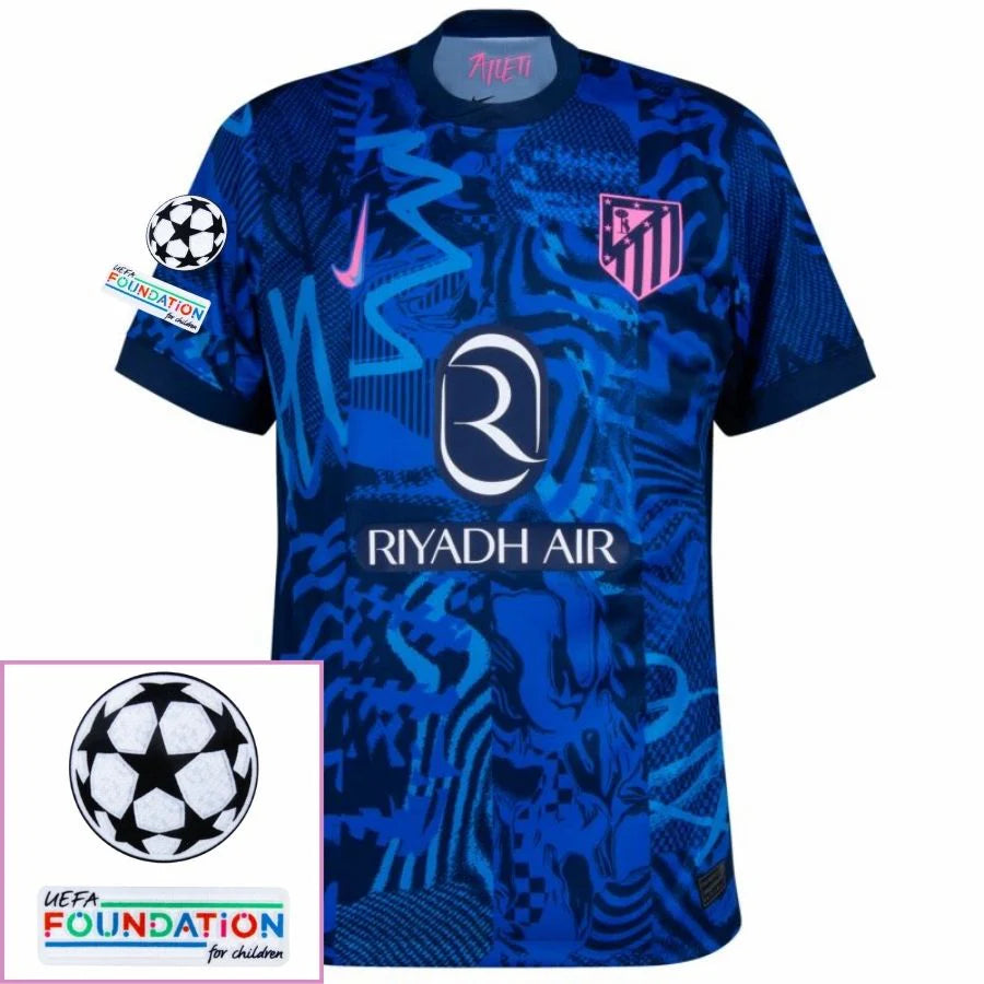 Atletico Madrid 2024/25 III Third Fan Jersey - Patchs UCL UEFA  Foundation (Official Printing)
