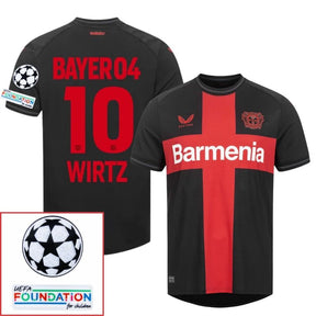 Bayer Leverkusen 2023/24 I Home WIRTZ #10 - Patchs UCL UEFA  Foundation (Official Printing)