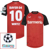 Bayer Leverkusen 2024/25 I Home WIRTZ #10 - Patchs UCL UEFA  Foundation (Official Printing)