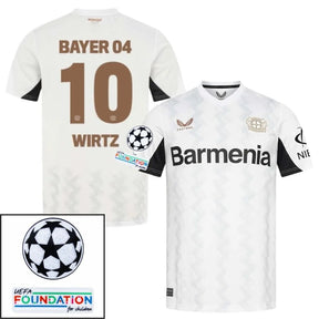 Bayer Leverkusen 2024/25 II Away WIRTZ #10 - Patchs UCL UEFA  Foundation (Official Printing)