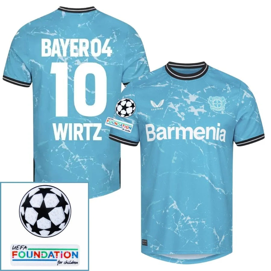Bayer Leverkusen 2024/25 III Third WIRTZ #10 - Patchs UCL UEFA  Foundation (Official Printing)