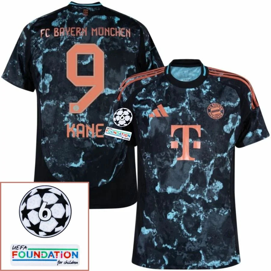 Bayer München 2024/25 II Away HARRY KANE #9 - Patchs UCL UEFA  Foundation (Official Printing)