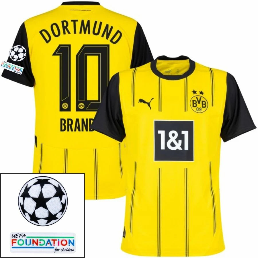 Borussia Dortmund 2024/25 I Home Fan Jersey - Patchs UCL UEFA  Foundation (Official Printing)
