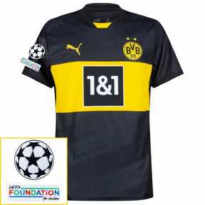 Borussia Dortmund 2024/25 II Away Fan Jersey - Patchs UCL UEFA  Foundation (Official Printing)