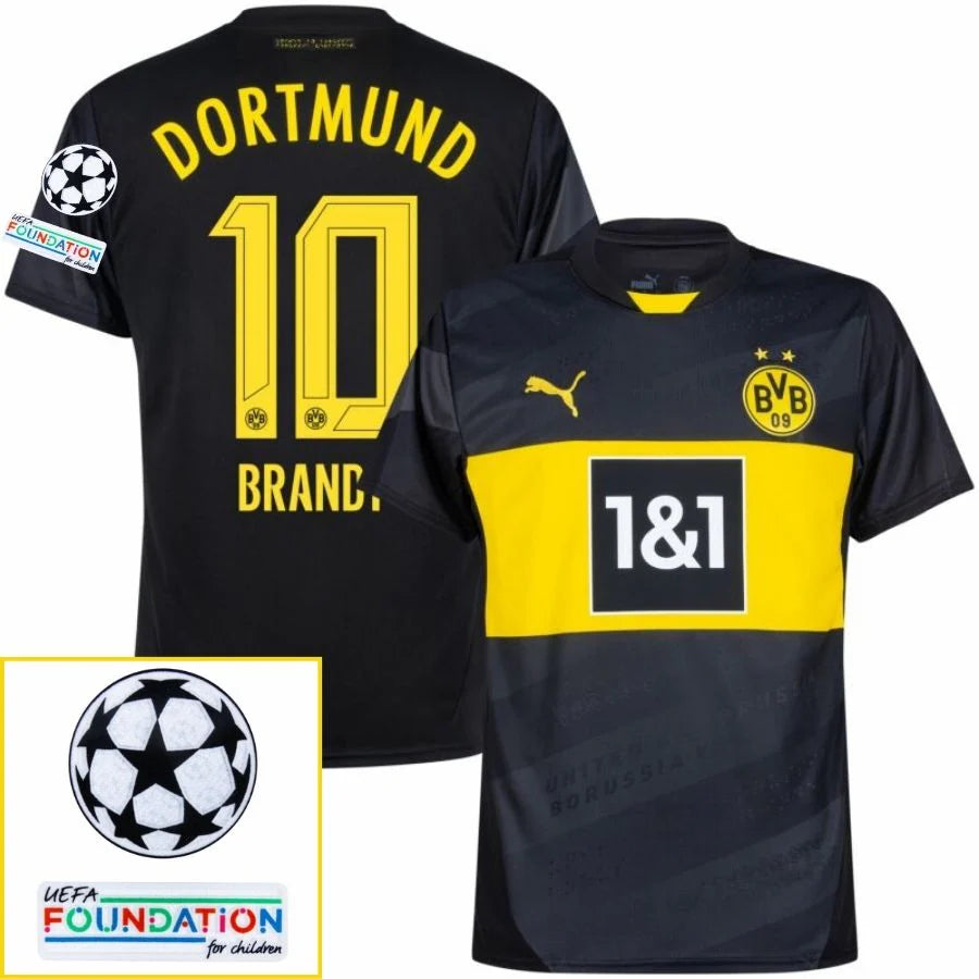 Borussia Dortmund 2024/25 II Away Fan Jersey - Patchs UCL UEFA  Foundation (Official Printing)
