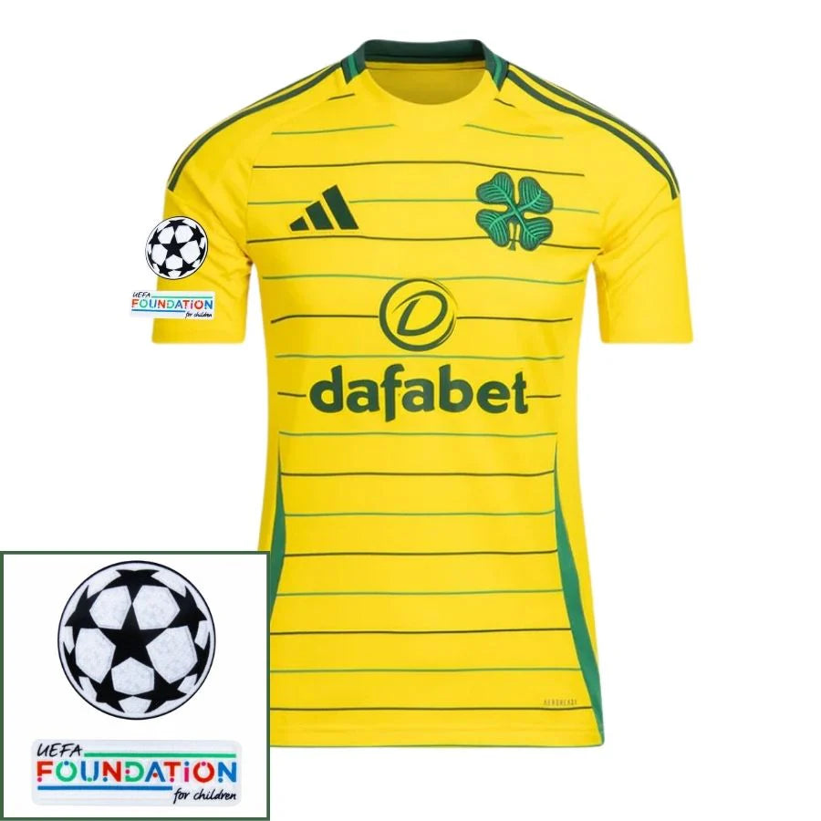 Celtic 2024/25 II Away Fan Jersey - Patchs UCL UEFA  Foundation (Official Printing)