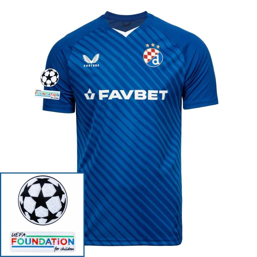 Dinamo Zagreb 2024/25 I Home Jersey - Patchs UCL UEFA  Foundation (Official Printing)