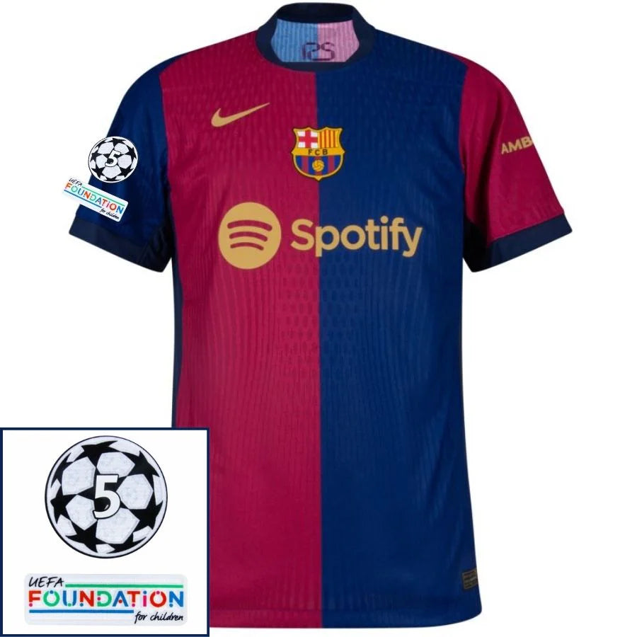 Barcelona 2024/25 I Home Jersey - Patchs UCL UEFA  Foundation (Official Printing)