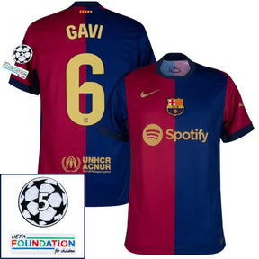 Barcelona 2024/25 I Home Jersey - Patchs UCL UEFA  Foundation (Official Printing)