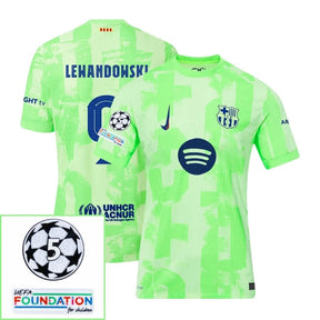 Barcelona 2024/25 III Third LEWANDOWSKI #9 - Patchs UCL UEFA  Foundation (Official Printing)