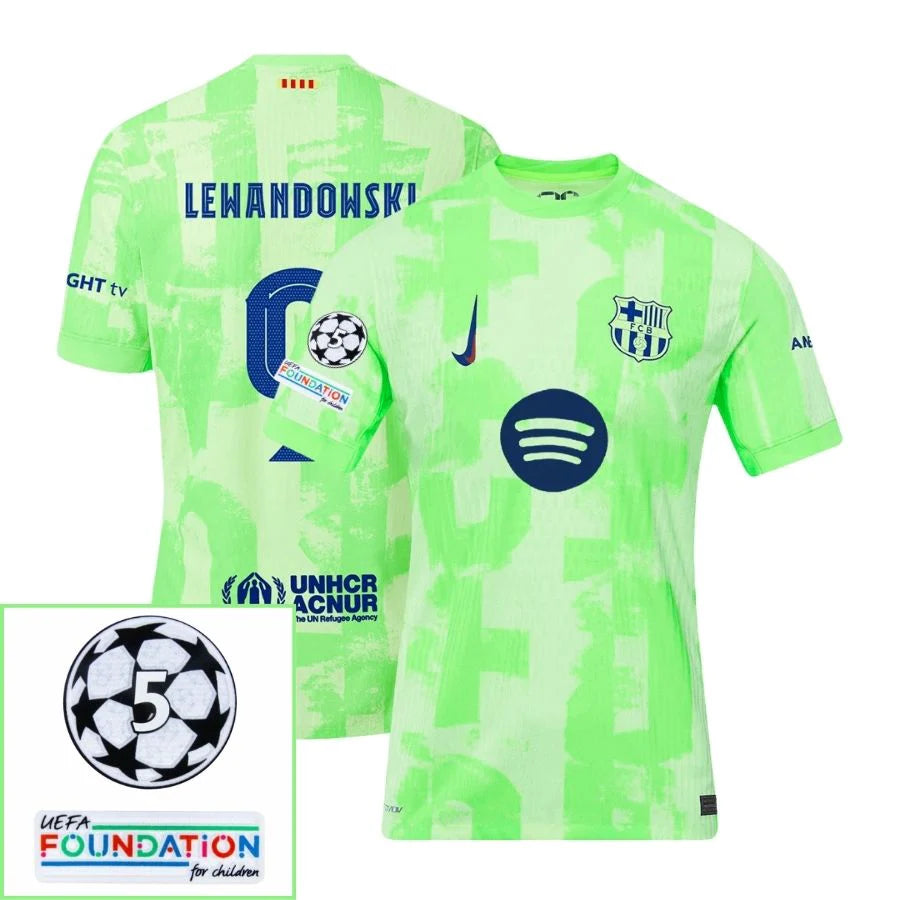 Barcelona 2024/25 III Third LEWANDOWSKI #9 - Patchs UCL UEFA  Foundation (Official Printing)