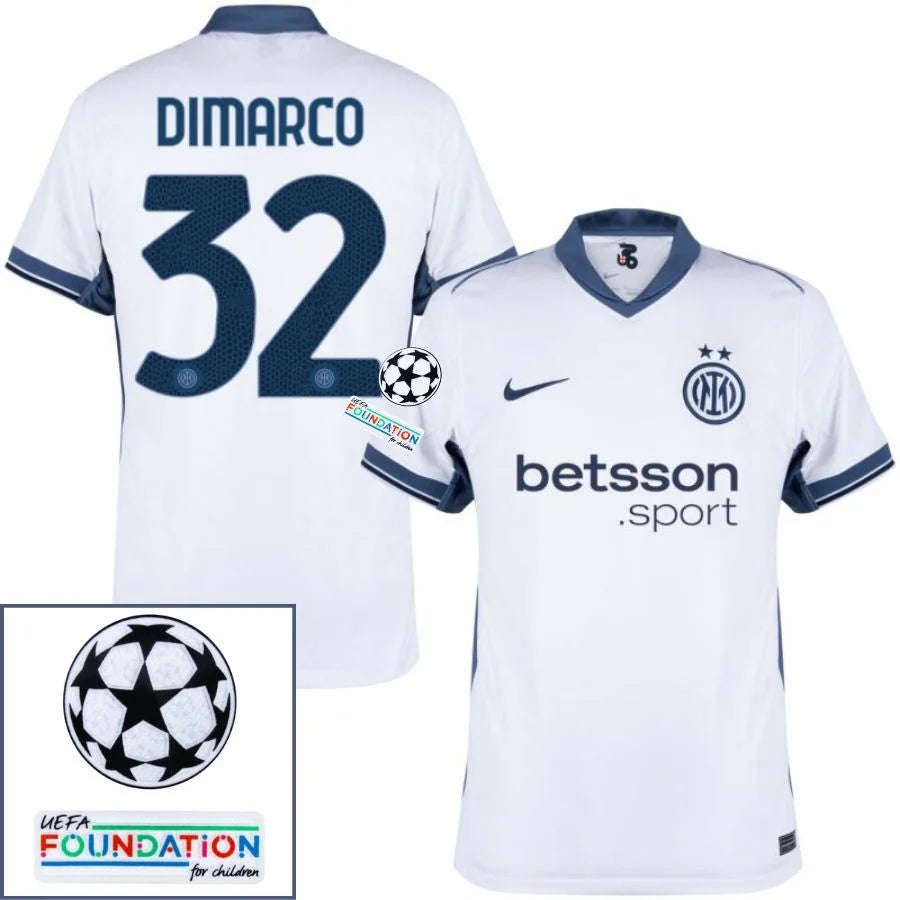 Inter Milan 2024/25 II Away DIMARCO #32 - Patchs UCL UEFA  Foundation (Official Printing)